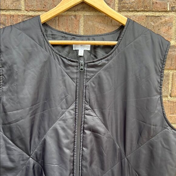 Socialite Men's Black Quilted Sleeveless Zipper Zip Pocket Vest Fall Winter L XL - Picture 4 of 12